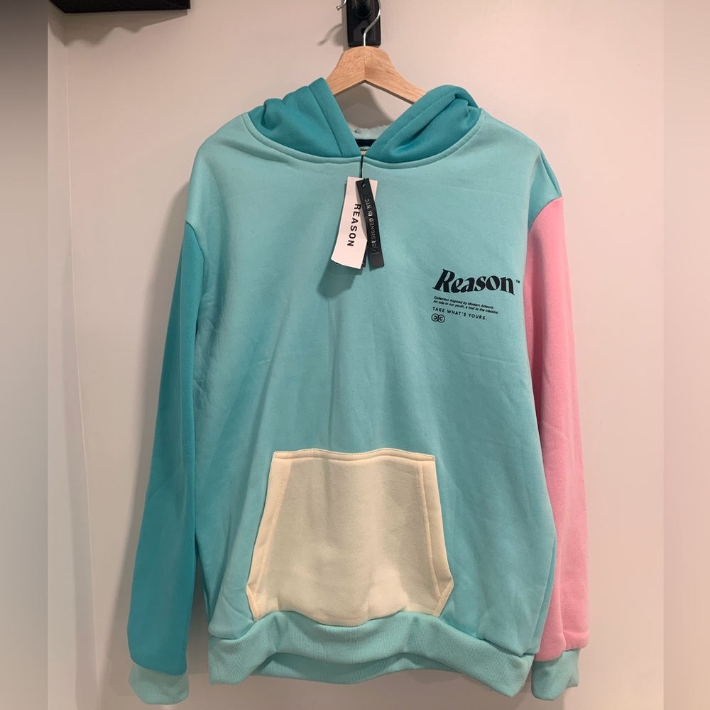 Reason Multi-Colored 90s Vibe Hooded Sweatshirt (Large)